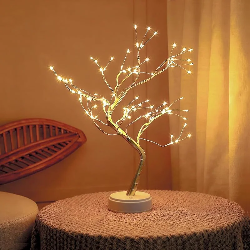 Visita la tienda de Rintea Arbol LED, 108 Leds Arbol Luces Led, 8 Modos, Alimentado por Pilas, USB — Cena a la luz de velas