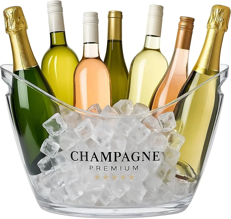 Visita la tienda de Relaxdays Relaxdays Cubitera para Botellas, 8L Volumen, Enfriador Bebidas, Champanera, Cava, Champán, Vino, Plástico, Transparente — Vino y mesa festiva