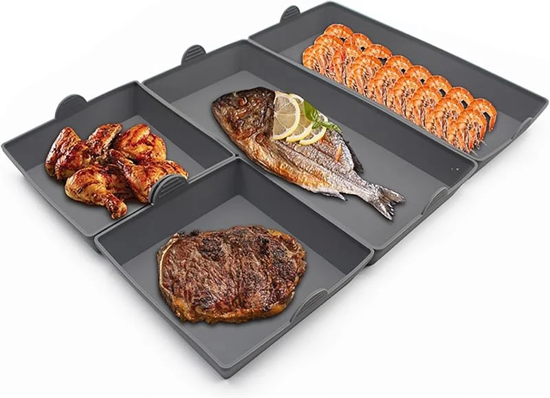MKNZOME Juego de bandejas de silicona para hornear, 4 piezas bandejas antiadherentes para horno, reutilizables resistentes al calor bandejas horno, freidora de aire, microondas — Hogar y cocina