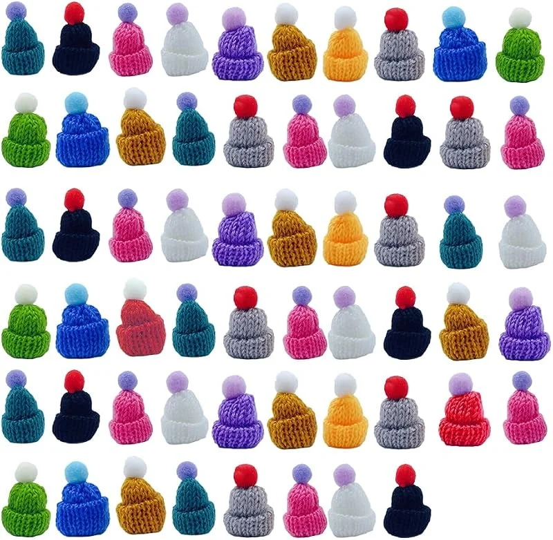 ONEBO Miniatura DIY accesorios, para Decoración de Pastel de Cumpleaños Boda Fiesta (Gorro de lana decorativo-58) — Ropa Navidad