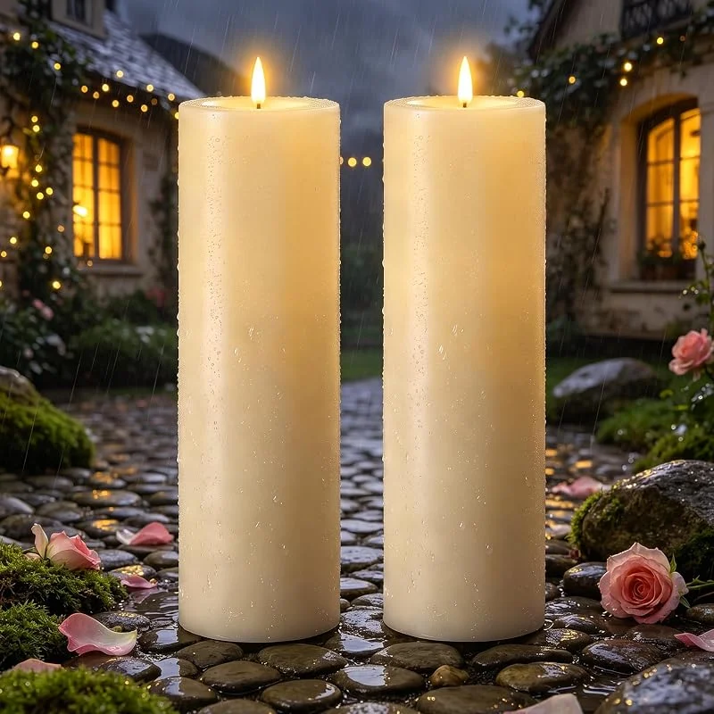 Visita la tienda de Ketom Ketom Vela LED Efecto Llama Grande, φ10 x H35CM Electricas Realistas Vela — Cena a la luz de velas