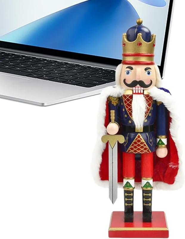 Generisch Figuras de cascanueces de madera, 38 cm, estatua de escritorio — Decoracion Navidad