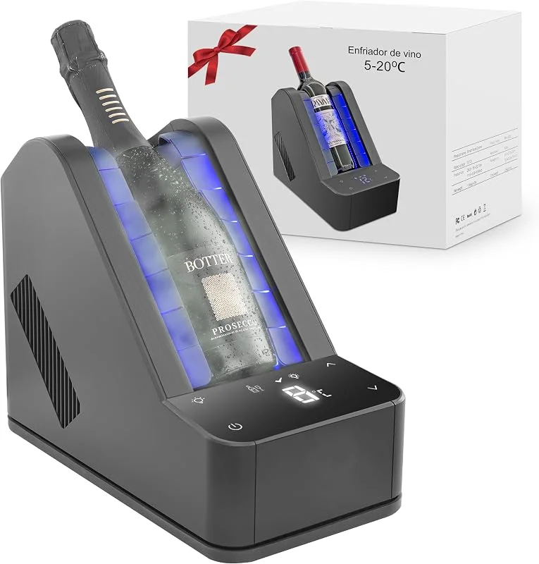Cobalance Enfriador de vino termoeléctrico 750 ml, sin compresor ni refrigerante, refrigeración de precisión 24 horas para vino rojo, blanco, champán, idea de regalo — Vino y mesa festiva