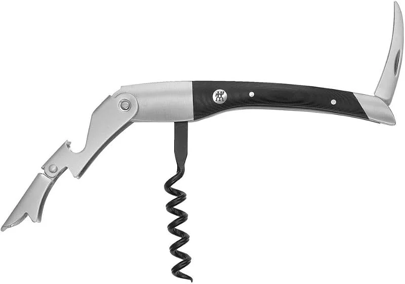 Visita la tienda de ZWILLING Cuchillo de sumiller ZWILLING Sommelier, con función 3 en 1: sacacorchos, cortaláminas y abrebotellas, acero inoxidable — Vino y mesa festiva