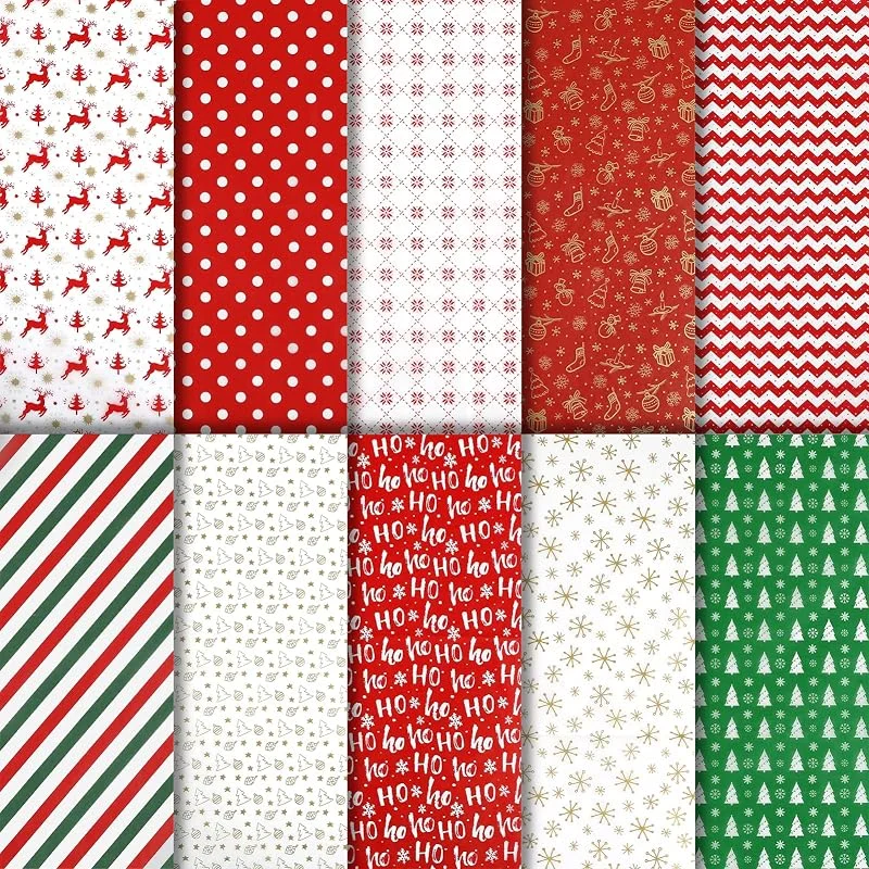 Naler 100 Hojas Papel de Seda Navidad para Envolver Regalos, 50x50 cm — Envoltorio regalo