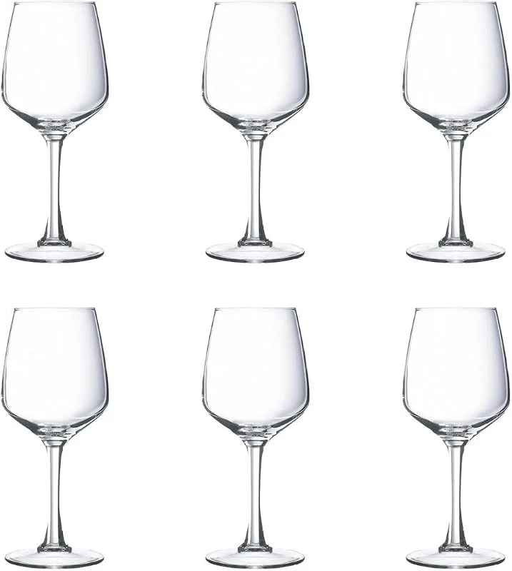 Arcoroc Set de 6 copas de agua Lineal de vidrio 31 cl — Vino y mesa festiva