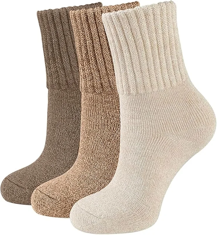 ARYIMYDP Pack de 3 Calcetines de Lana para Mujer, Medias Altas Calientes para Invierno, Elásticas y Transpirables, Ideales para Llevar con Botas y Zapatillas de Deporte — Ropa Navidad
