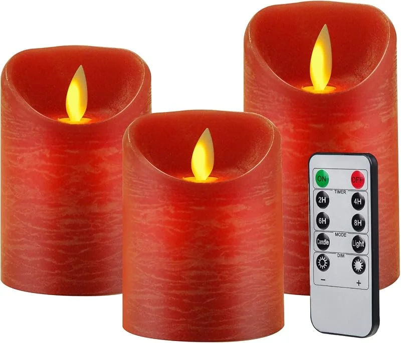 CPROSP 3pcs Velas LED con Mando a Distancia 7, 5 x 10, 12, 5, 15 cm — Luces Navidad