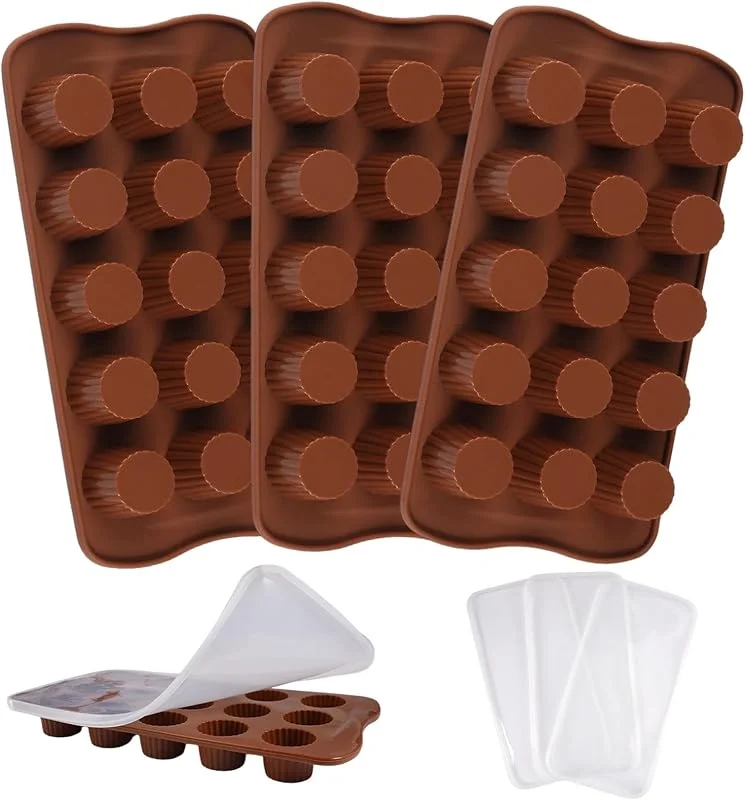 Dekorinex 3 Piezas Molde de Chocolate Silicona, Molde para Bombones de Silicona — Hogar y cocina