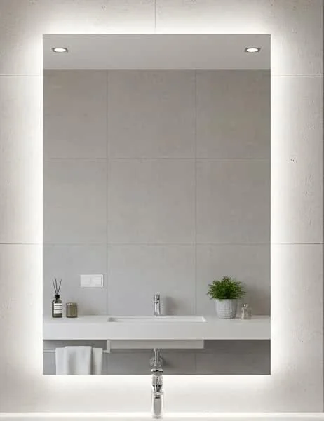 Visita la tienda de BD ART BD ART Luna Espejo de pared para baño con iluminación led, rectangular, 70 x 50 cm, color de luz neutro, 4200K, IP44 — Decoracion Navidad