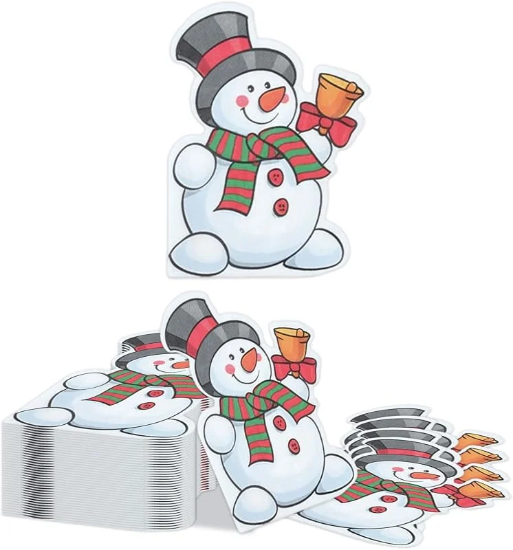 Kotkiddy 40 Piezas Servilletas de Muñeco de Nieve Campana de Navidad 2 Capas Desechables Servilletas de Papel para Cócteles Bebidas Tema de Invierno Nieve Fiesta Cumpleañ — Adviento y mesa