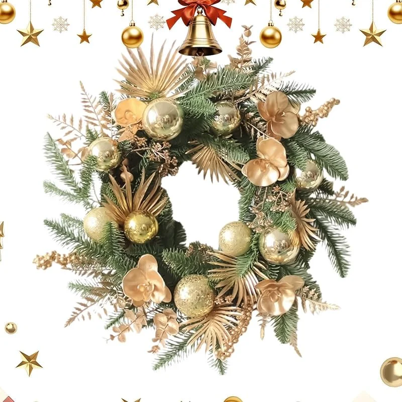 Generic Corona de puerta de Navidad de 19 pulgadas, decoraciones artificiales — Decoracion Navidad