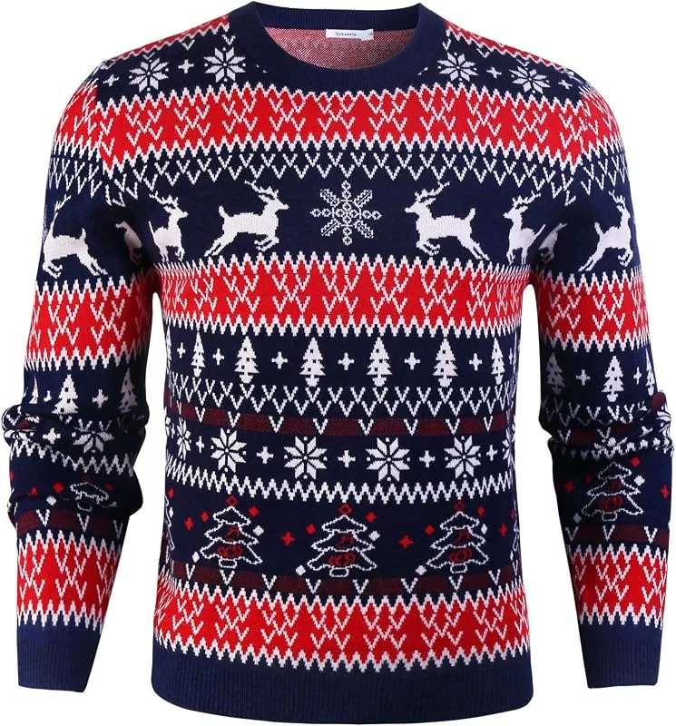 Visita la tienda de iClosam iClosam Suéter Navidad Unisex de Punto con Cuello Redondo para Invierno — Ropa Navidad