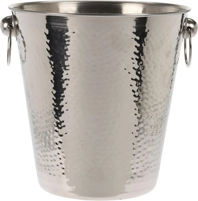 Bambelaa! Enfriador de champán, Acero Inoxidable, Grande, de Doble Pared, para Vino, champán, Color Plateado (diámetro Aprox. 20 cm) — Vino y mesa festiva