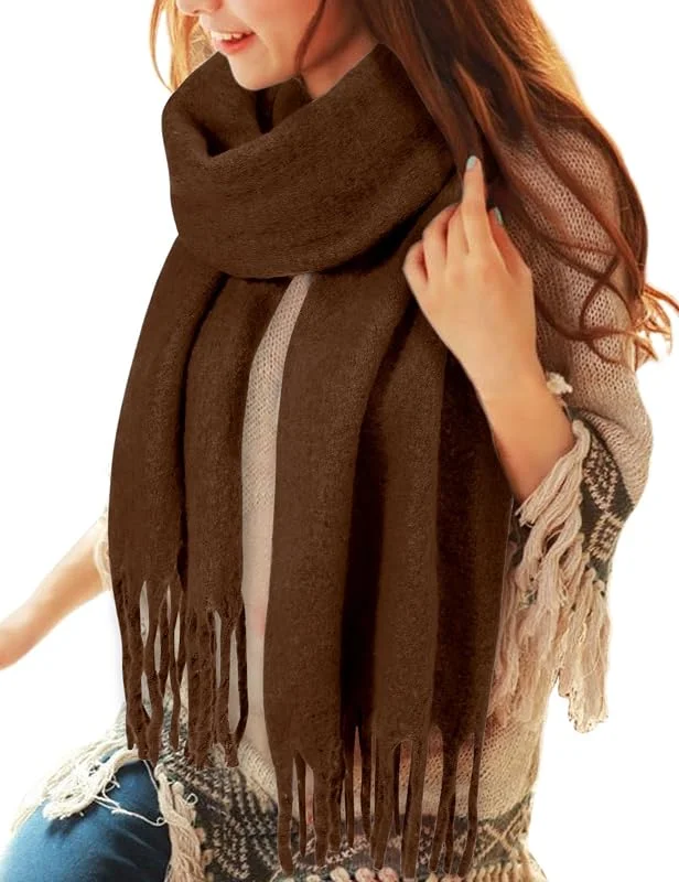 Visita la tienda de Voqeen Voqeen Bufanda Mujer Invierno Largas Cálido Cachemira Pañuelos con Borlas Grande Chal Suave Mantón Estolas Regalos para Navidad — Ropa Navidad