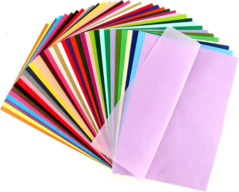 leyun 400 Hojas de Papel Transparente Multicolor - 36 Colores, DIN A4, Brillante para Manualidades, Navidad, Cumpleaños, Boda, Decoración, Embalaje — Envoltorio regalo