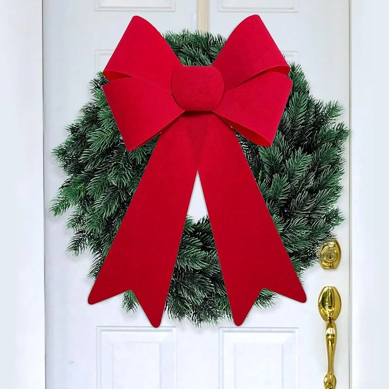Druuzyl 6pcs Lazos Navidad Rojo 28x43cm Adorno Navideño Lazo Grande, Lazo para Árbol de Navidad Adorno Navideño Terminado para Hacer Decoraciones de Árbol de Navidad Coronas y Adornos para Puerta — Decoracion Navidad