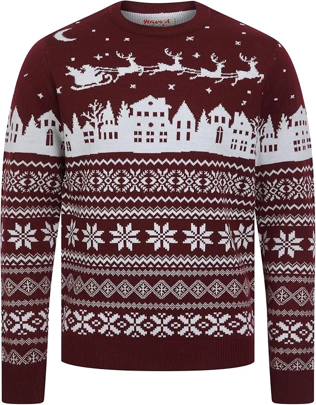 Tokyo Laundry Merry Christmas - Jersey de punto para hombre, estilo nórdico Fair Isle — Ropa Navidad