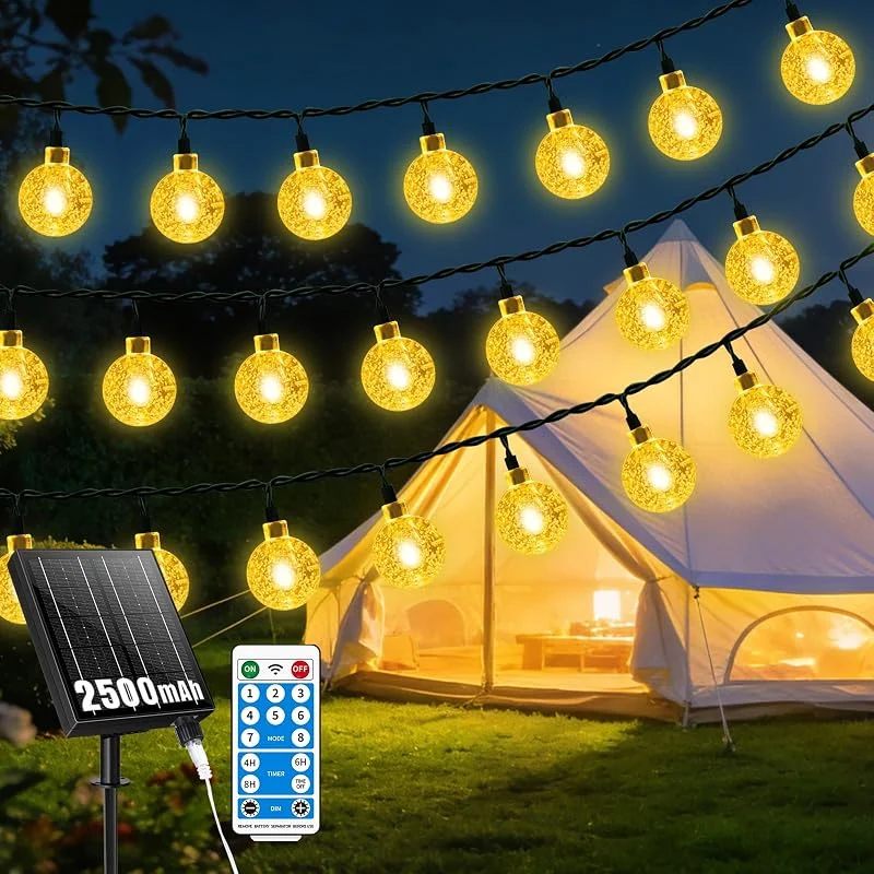Visita la tienda de RJEDL 2500mAh Guirnaldas Luces Exterior Solar, 12M 60LED Luces Solares LED Exterior Wasserdicht Mit 8 Modi, Zeitsteuerung und Speicherfunktion，Cadena de luces solar f ür garten, terrasse, balkon, partys — Luces Navidad