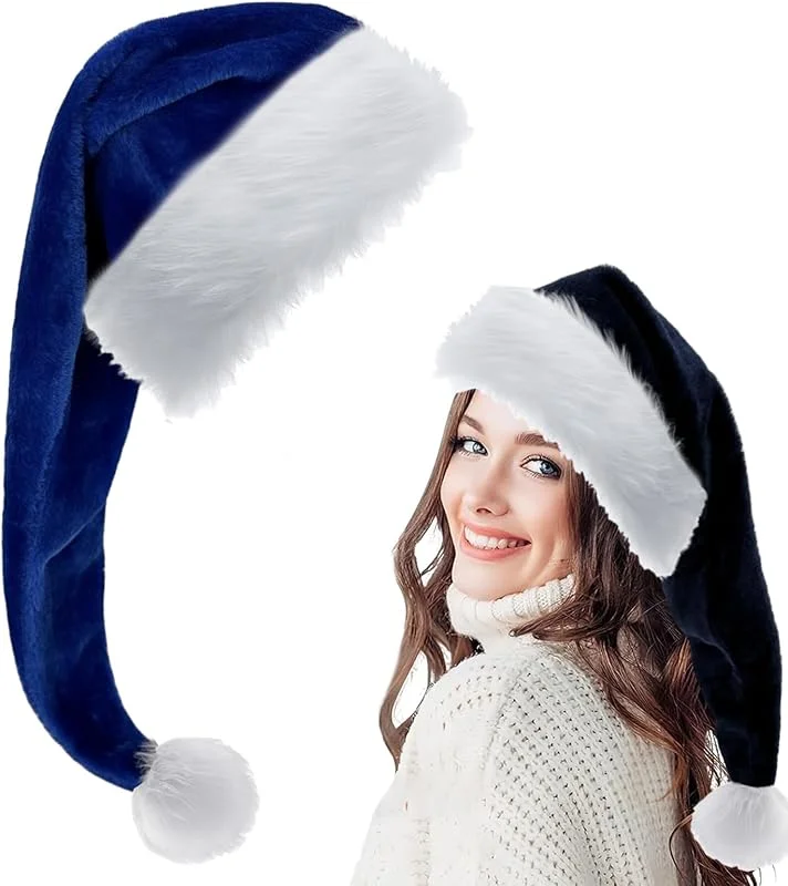 COSORO Gorro Navidad Adulto Niños Extra Largo, Pompón Sombrero de Navidad Unisex, Gorros Navideños Felpa Accesorios Decoración Navideños para Fiestas, Año Nuevo Decoración Regalos de Festividad — Ropa Navidad