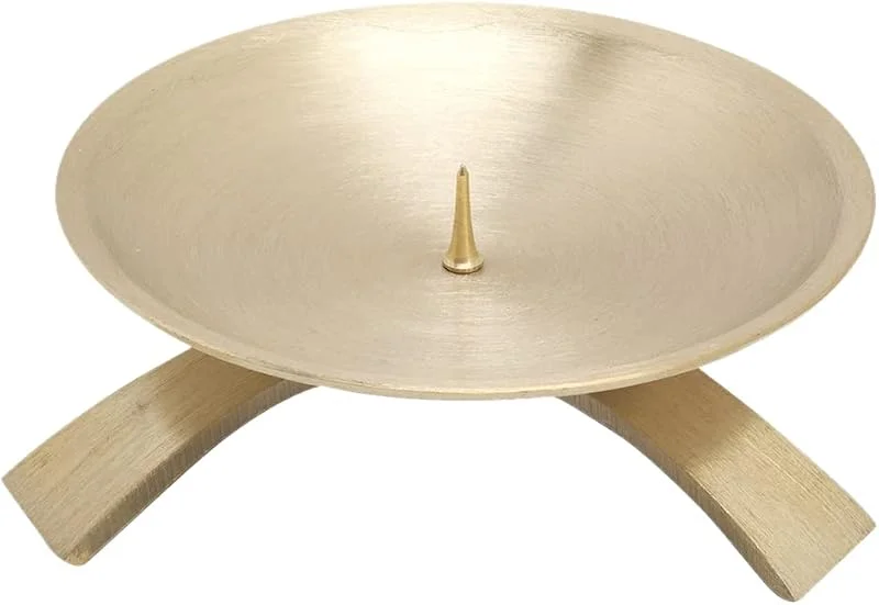 Visita la tienda de NKlaus NKlaus candelabro de Tres pies Ø9, 5cm con pincho candelabro pequeño de latón Dorado candelabro de Altar 10704 — Cena a la luz de velas