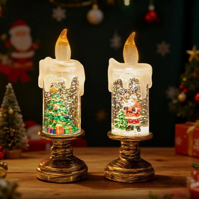 SPERMUOY Farolillo de Navidad con bola de nieve, 2 unidades, bolas de nieve, farolillos de Navidad con bola de nieve, decoración navideña, farol para decoración de Navidad — Luces Navidad