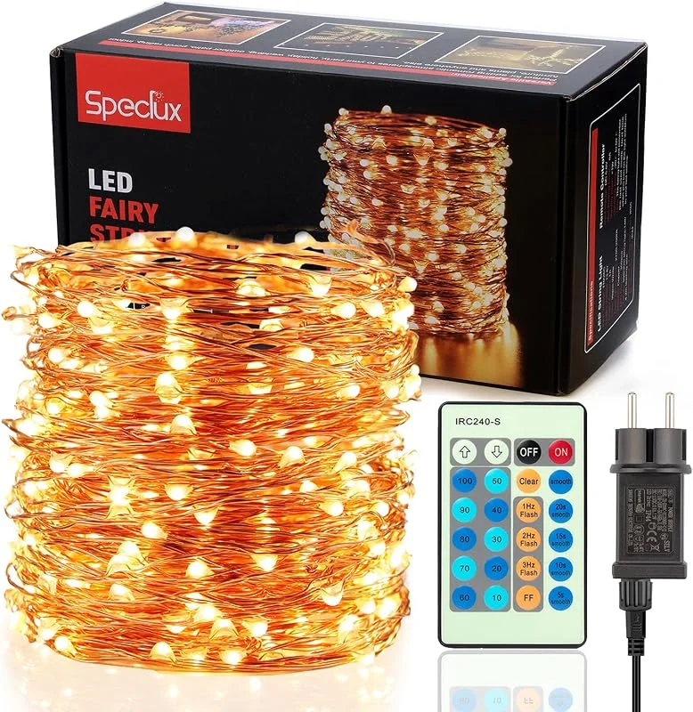 Visita la tienda de Speclux Cadena de Luces de 30M 300 LEDs Hada, IP65 Impermeable, Exterior, Interior Decoración para$db.Navidad, Patio, Jardines, Festivales, Blanco Cálido — Luces Navidad