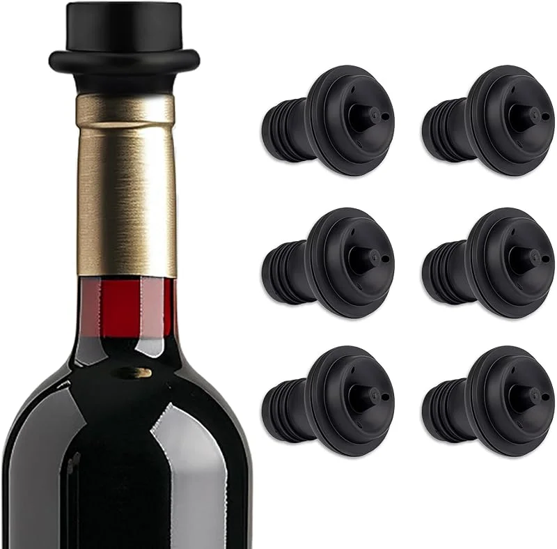Zoomara 6 Piezas Tapones para Vacío, Tapón de Vino Sellado, Sellador de Botellas Reutilizable, Mantiene el Vino Mantiene la Calidad del Durante Más Tiempo — Vino y mesa festiva