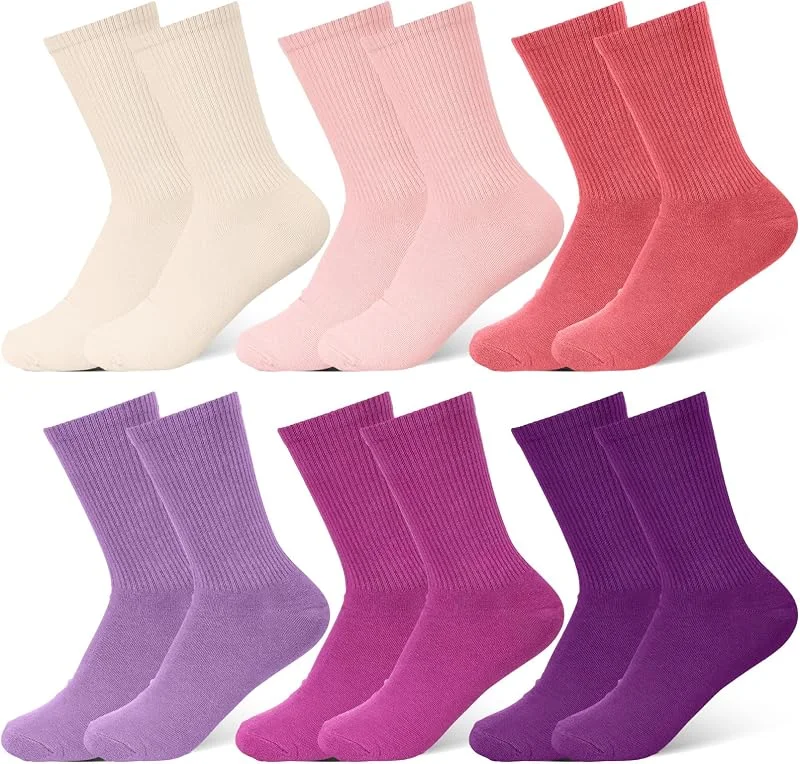 Hestya 6 Pares Calcetines de Algodón para Mujeres Coloridos Calcetines Deportivos para Deporte Correr Caminar — Ropa Navidad