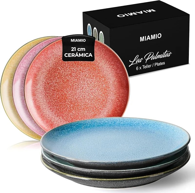 Visita la tienda de MIAMIO MIAMIO - set de 6 platos cerámicos 21 cm Las Palmitas para cocina — Adviento y mesa