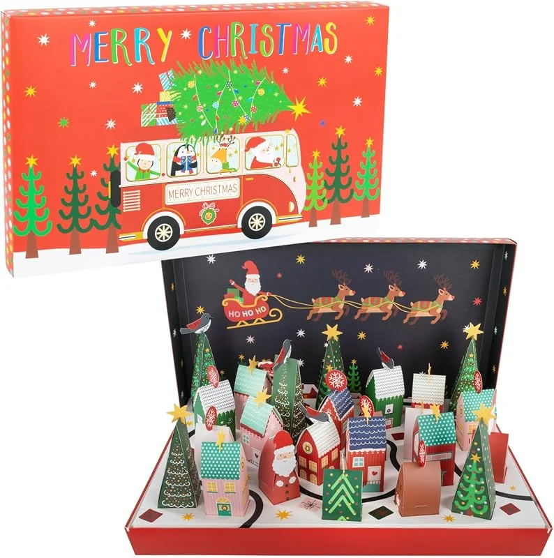 Visita la tienda de Idena Calendario de Adviento de Idena Pueblo navideño para rellenar, 54x34x5cm — Adviento y mesa