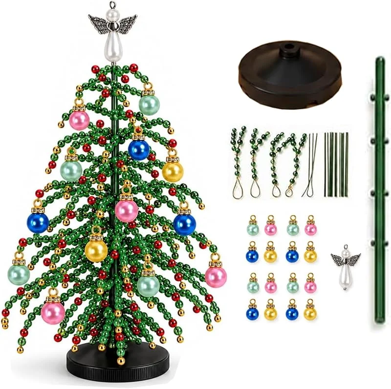 RFVTGB DIY Árbol de Navidad de Cuentas Decoración Navideña Artesanal para Interior — Adviento y mesa