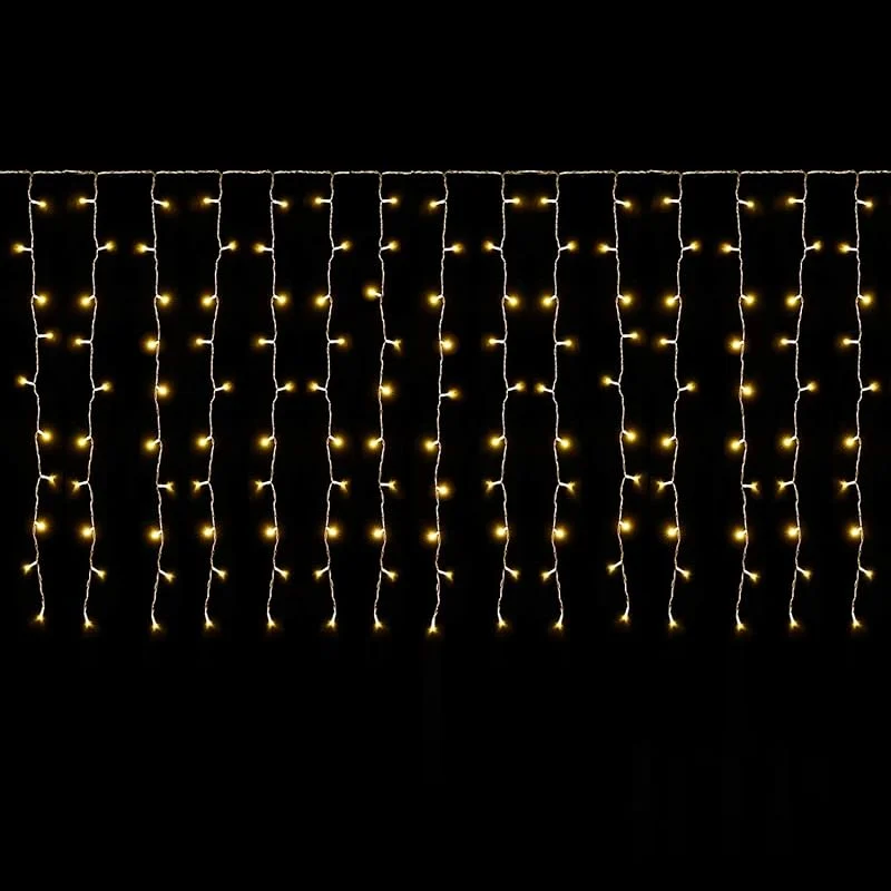 Visita la tienda de SALCAR SALCAR 3m x 1m Cortina de Luces Luz Cadena, 150 LEDs Luz de Cortina para Navidad + Cable de alimentación de 3M - Blanco cálido — Luces Navidad
