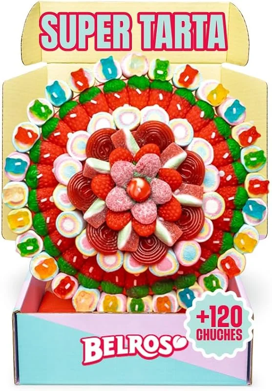 Visita la tienda de BELROS BELROS Tarta Golosinas Grande 27cm Mix Chuches. Cumpleaños y Celebraciones. Ideal para Regalos. Combinación Chuches Dulces y Ácidas. Ocasión Especial Mama y Papá — Envoltorio regalo