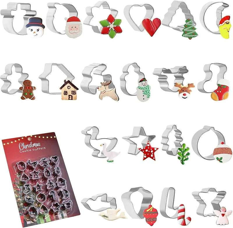 Bangbobi Juego de moldes para bizcochos, contiene 20 moldes de acero inoxidable, ideales para fiestas y decoraciones otoñales, aptos para Halloween, Navidad, Pascua, Acción de Gracias y otras fiestas — Hogar y cocina