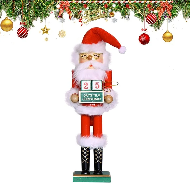 zwxqe Figuras de cascanueces, 38 cm, madera, Papá Noel — Decoracion Navidad