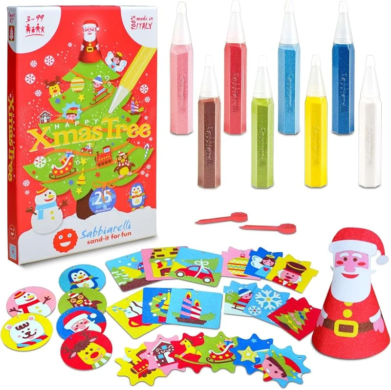 Visita la tienda de Sabbiarelli Sabbiarelli – Kit Christmas Tree 3-99, Set de Sand Art: Adornos de Navidad — Adviento y mesa