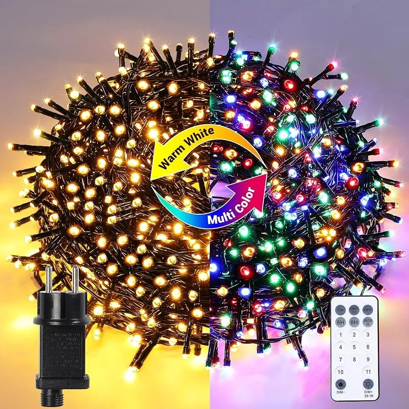 Visita la tienda de GlobaLink GlobaLink Luces Navidad Exterior 50M 1000LEDs-Colores&Blanco Cálido