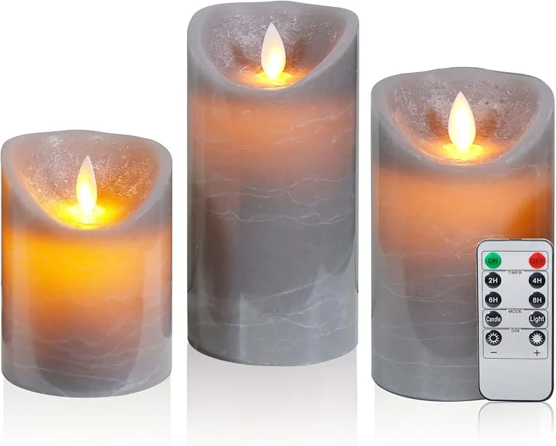 Visita la tienda de CCLIFE CCLIFE Velas eléctricas y LED de cera real con control remoto, función de temporizador, hechas de parafina, Funcionamiento con batería, Verde 3 Piezas — Luces Navidad
