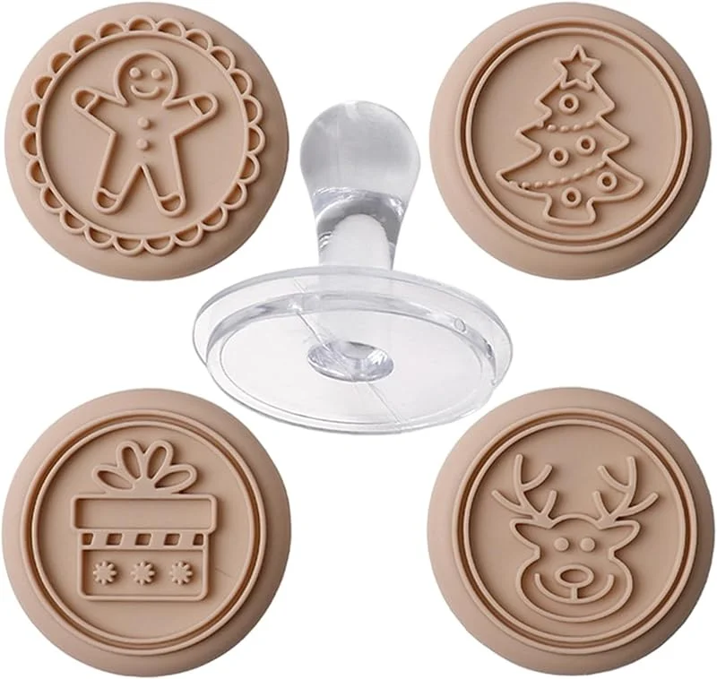 Jvjggag Sello de galletas de Navidad, antiadherente, reutilizable, suave, Navidad — Hogar y cocina