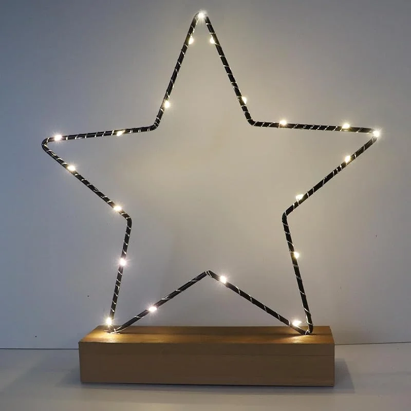 JINGTOPS Decoracion Navidad Luces Interior, Led Estrella Luces Navidad Alimentado Por Pilas, Centro De Mesa Navidad Estrella Luz Con Minutero, Centros De Mesa Decoracion Navidad Habitacion
