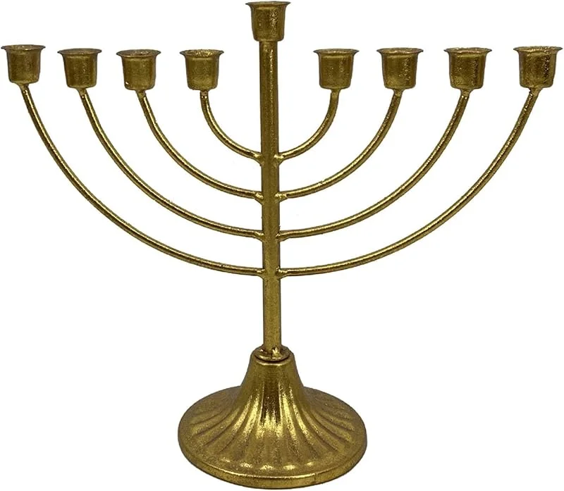 SPORTARC Hanukkah Menorah, estrella de portavelas, chapado en plata, tamaño completo, no se deslustra, regalos judíos (9 cabezas) — Cena a la luz de velas