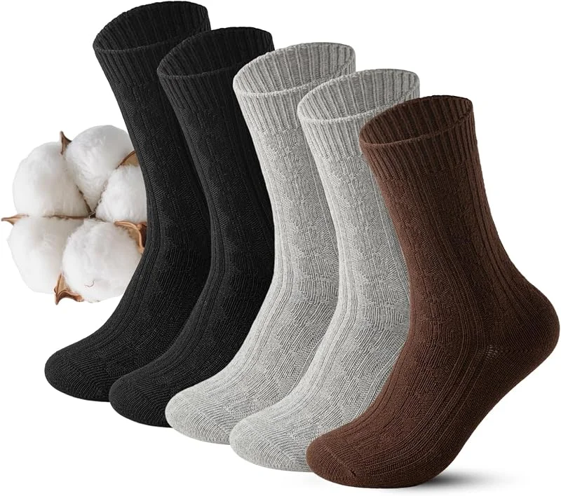 Visita la tienda de Vihir Vihir 5 Pares De Calcetines Negros Gruesos y Cálidos Para Mujeres, De Invierno Tejidos, Transpirables, Cómodos y Largos De Algodón, Térmicos Eu 36-40 — Ropa Navidad