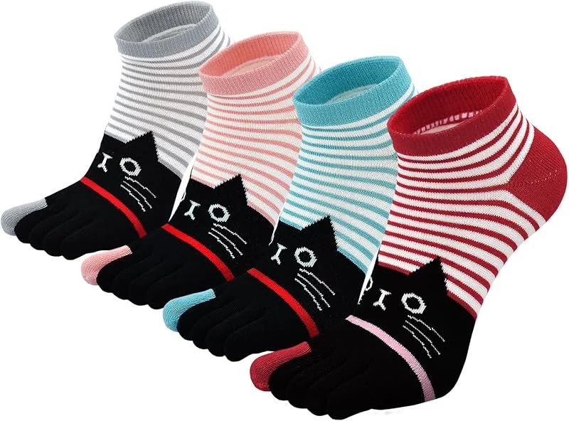 Visita la tienda de PUTUO PUTUO Calcetines de Dedos Separados para Mujer - Tobilleros Deportivos con Diseños Divertidos de Animales - 4 Pares — Decoracion Navidad