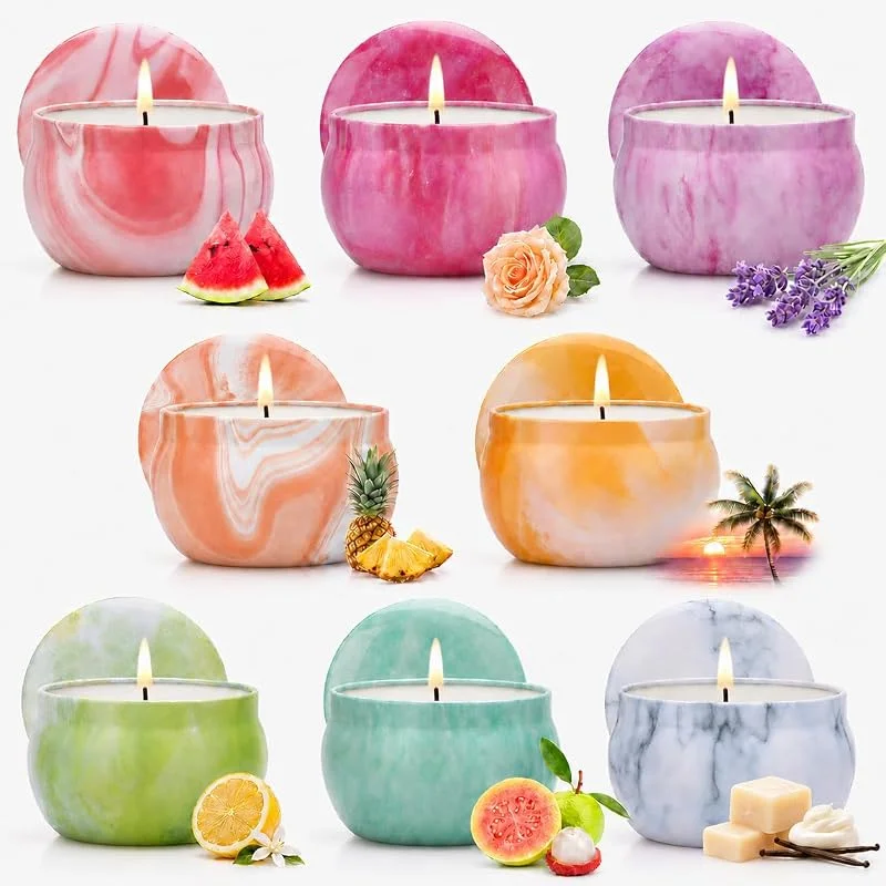 Visita la tienda de TOFU TOFU Set de velas aromáticas, 8 velas perfumadas de cera de soja para mujer — Cena a la luz de velas