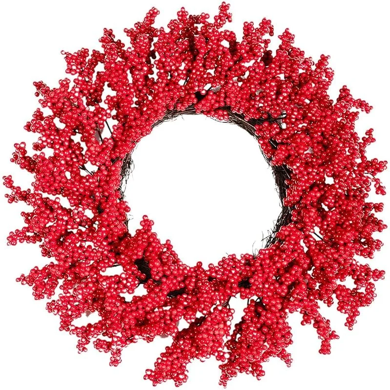 Generic Corona de bayas navideñas de 50 cm, decoración realista de temporada — Decoracion Navidad