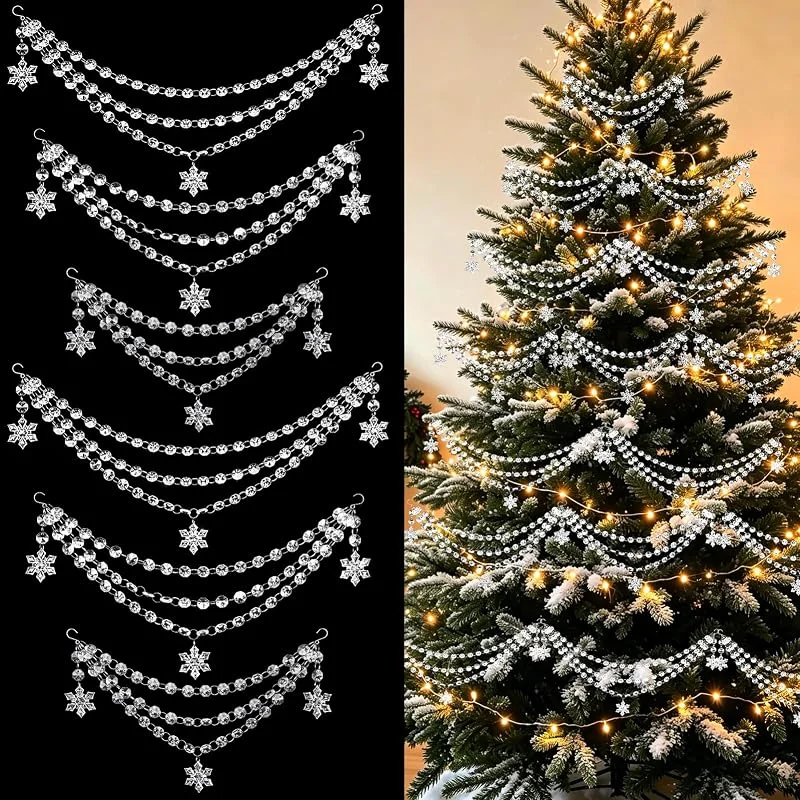 Visita la tienda de Becellen Becellen 6 Piezas Adornos Guirnalda de Cristal Acrílico para Navidad — Decoracion Navidad