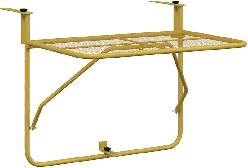Visita la tienda de vidaXL vidaXL Mesa de Balcón Mesita Colgante Plegable Auxiliar Terraza Patio Porche Barandilla Decoración Adorno Macetas Acero Dorado 60x40 cm — Decoracion Navidad
