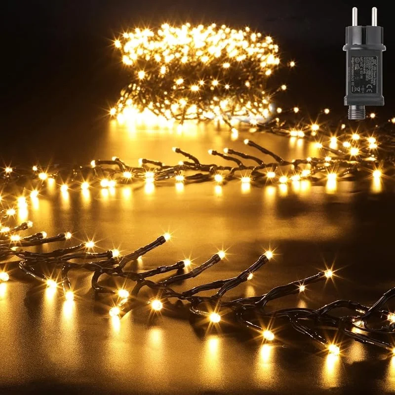 Visita la tienda de GlobaLink GlobaLink 10M 1000 LED Luces Racimo Navidad con Enchufe, Luz Clúster Arbol con 8 Modos, Impermeable Guirnalda Luminosas Grupo para Nata Jardín Boda Fiesta Casa Exterior y Interior, Blanco Cálido — Luces Navidad