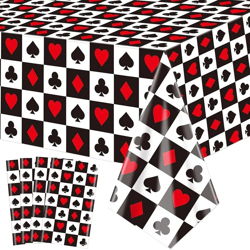 XJLANTTE 4 Manteles de Casino, Mantel de Póquer Rectangular para Picnic, Cumpleaños, Juegos, Tarjetas, Fiestas y Decoraciones - 130 x 220 cm — Adviento y mesa